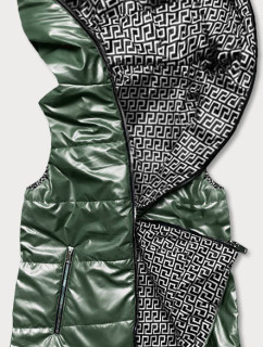 Zelená dámská rozšířená oboustranná vesta (B8005-10)