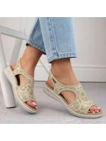 Dámské pohodlné nazouvací sandály béžové model 22014917