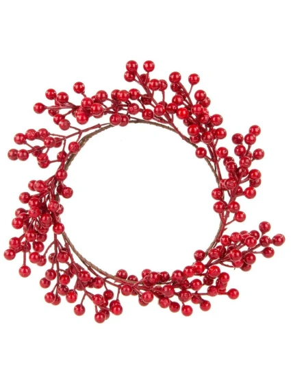 OZDOBNÝ VĚNEC Z JEŘABIN 30 CM