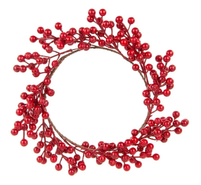OZDOBNÝ VĚNEC Z JEŘABIN 30 CM