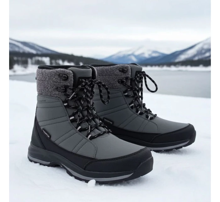 Zimní sněhové boty nepromokavé šedé DK Zimní sněhové boty nepromokavé šedé DK