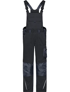 Daiber JN 1833 (62-68) Pracovní kalhoty s laclem - Strong 02.133X black/carbon