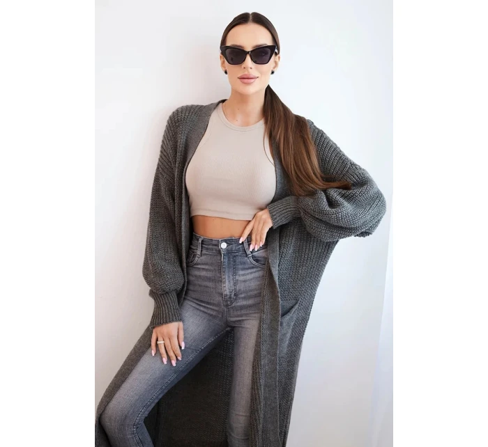 Dlouhý kardigan svetr cappuccino