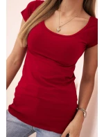 Dámská klasická bavlněná blůza s krátkým rukávem modrá