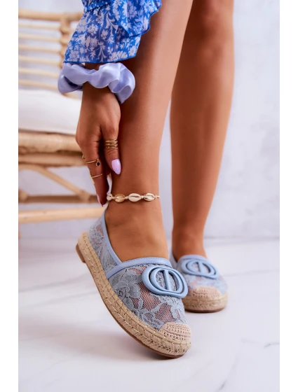 Dámské krajkové espadrilky s ozdobou modrý Summer Dream Dámské krajkové espadrilky s ozdobou modrý Summer Dream
