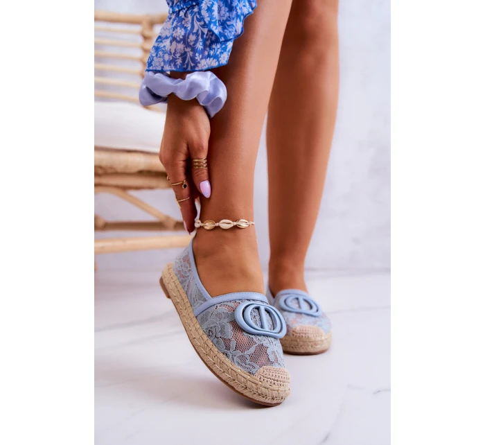 Dámské krajkové espadrilky s ozdobou modrý Summer Dream Dámské krajkové espadrilky s ozdobou modrý Summer Dream