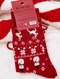 Pánské vánoční ponožky Medvěd v svetru červené