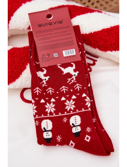 Pánské vánoční ponožky v červené model 21786686 - Aura.via