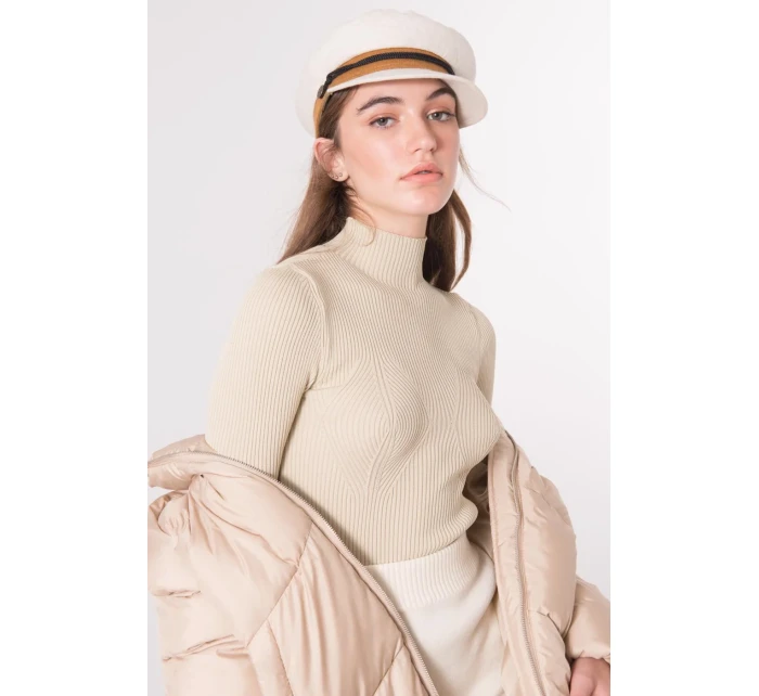 Sweter model 18484169 jasny beżowy - FPrice Sweter model 18484169 jasny beżowy - FPrice