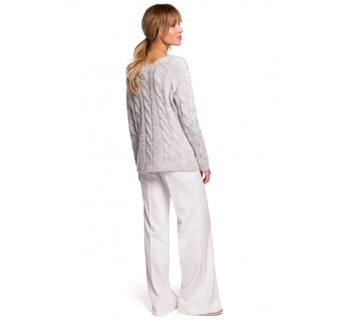 Svetr s výstřihem Bateau M511 šedý - Moe