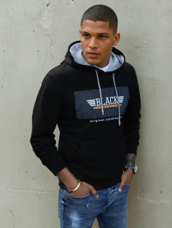 Pánská mikina s potiskem černá FashionStreet BX5383