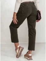 Dámské kalhoty s páskem olivové model 21981981 - Dstreet