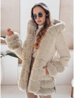 CITYGLANCE dámská zimní bunda s kožešinou světle béžová FashionStreet TY5047 CITYGLANCE dámská zimní bunda s kožešinou světle béžová FashionStreet TY5047