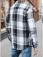Pánská černobílá kostkovaná košile model 21994095 - Dstreet