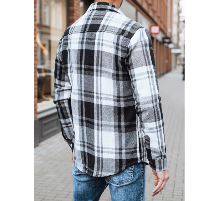 Pánská černobílá kostkovaná košile model 21994095 - Dstreet