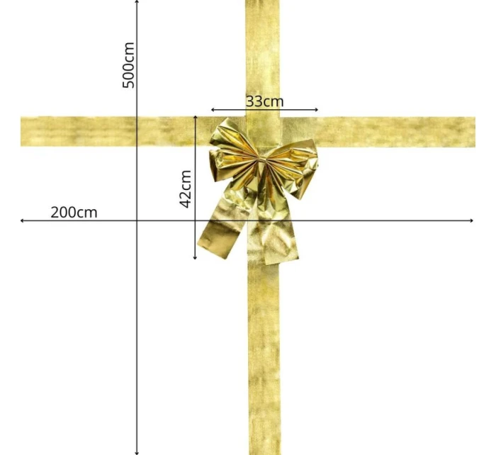 Dveřní šňůra 33x42 cm zlatá stuha