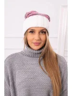 Dámská čepice Feba K330 ecru+violet Dámská čepice Feba K330 ecru+violet