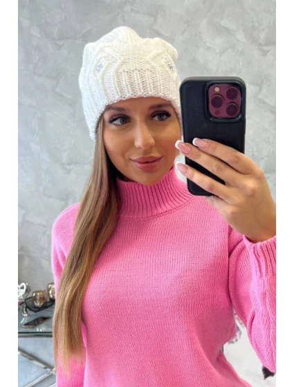 Dámská čepice bílá model 18752335 - K-Fashion Dámská čepice bílá model 18752335 - K-Fashion