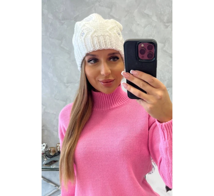 Dámská čepice bílá model 18752335 - K-Fashion Dámská čepice bílá model 18752335 - K-Fashion