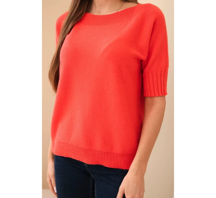 Svetr dámský z viskózy s krátkým rukávem model 21857651 - K-Fashion Svetr dámský z viskózy s krátkým rukávem model 21857651 - K-Fashion