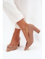 Lodičky Na Podpatku S Dekorací Tmavě Béžové model 21704585 - Boto