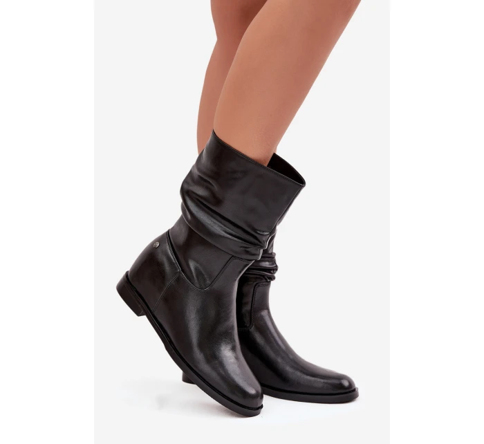 Kožené Dámské Kotníkové Boty S 02 Černé model 21728422 - Maciejka Kožené Dámské Kotníkové Boty S 02 Černé model 21728422 - Maciejka