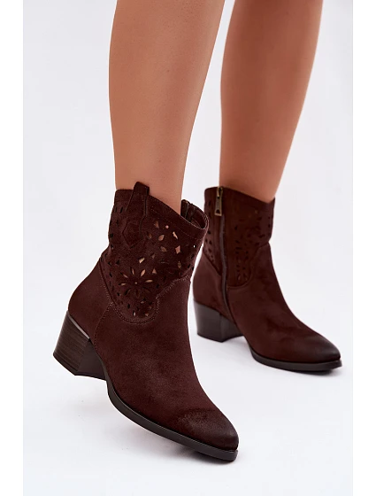 Dámské otevřené kotníkové boty Vinceza 58452 Čokoládové Dámské otevřené kotníkové boty Vinceza 58452 Čokoládové