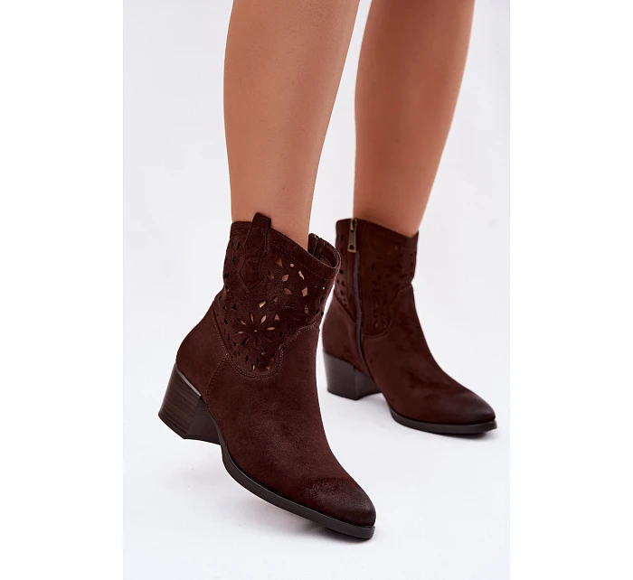 Dámské otevřené kotníkové boty Vinceza 58452 Čokoládové Dámské otevřené kotníkové boty Vinceza 58452 Čokoládové