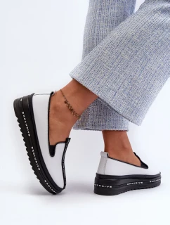 Kožené Dámské Boty Na Platformě S.Barski bílá