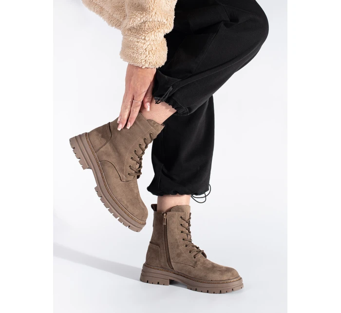 Trendy kotníčkové boty hnědé dámské Trendy kotníčkové boty hnědé dámské