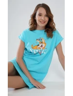 Dámská noční košile s krátkým rukávem Love model 17360693 - Vienetta Dámská noční košile s krátkým rukávem Love model 17360693 - Vienetta