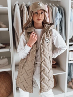 Dámská přechodná prošívaná vesta GRANDI camel FashionStreet TY4829