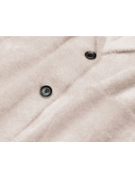 Krátký béžový vlněný přehoz přes oblečení typu alpaka (7108-1)