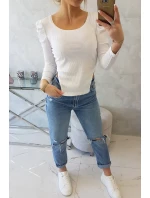 Halenka s buffovými rukávy bílá Halenka s buffovými rukávy bílá