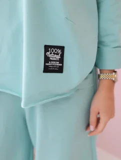 Bavlněná mikina kalhoty set tmavá máta