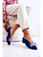 Elegantní Semišové Boty S Dekorací námořnická modrá model 21581728 - Boto