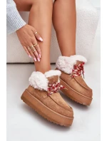 Nízké Dámské Sněhule Na Platformě S Kožíškem Camel model 21679266 - Boto Nízké Dámské Sněhule Na Platformě S Kožíškem Camel model 21679266 - Boto