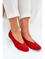 Klasické Baletky Z Eko Semiše Červené model 21687300 - Boto Klasické Baletky Z Eko Semiše Červené model 21687300 - Boto