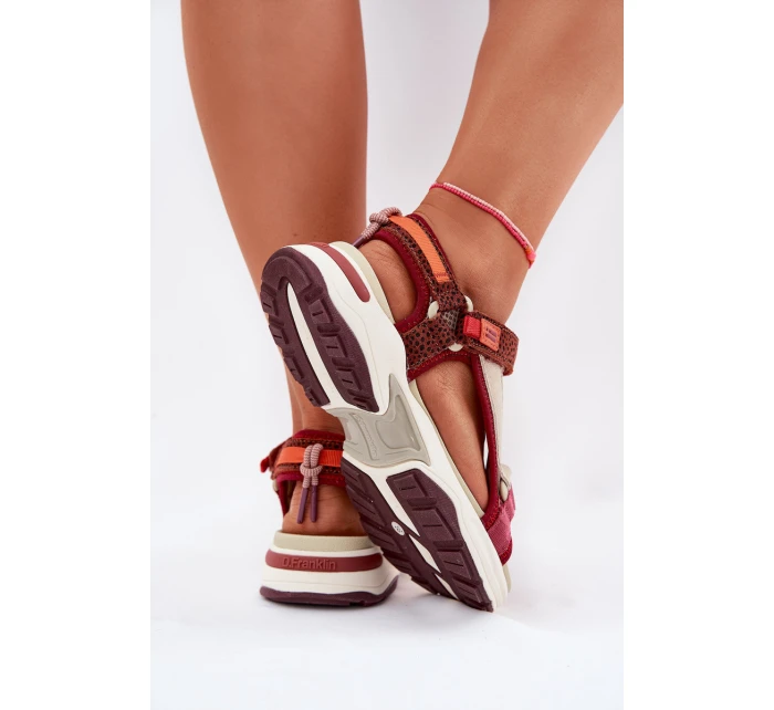 Dámské sandály na suchý zip D.Franklin DFSH406003 bordové