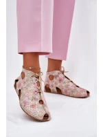Vzorované Kožené Boty model 21697469 Béžové - Maciejka