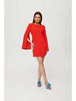 K190 Mini šaty s dělenými rukávy - červené