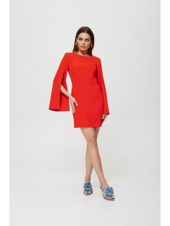 K190 Mini šaty s dělenými rukávy - červené