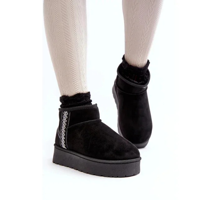 Dámské nízké sněhule 20221-4A černé - Fashion Boty Dámské nízké sněhule 20221-4A černé - Fashion Boty