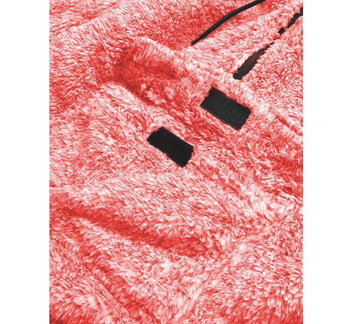 Červená melanžová plyšová dámská mikina model 17752093 - J.STYLE