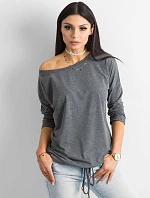 Volná halenka s vázáním ve spodní části tmavě šedá (4691)