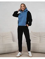 Dámská dvoubarevná tepláková souprava v modré a černé barvě model 22049195 - Moon
