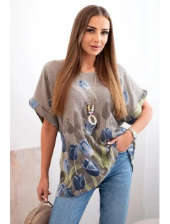 Dámská bavlněná košile s květinovým vzorem fango