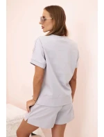 Dámský punto set s krátkými rukávy a šortkami šedý Dámský punto set s krátkými rukávy a šortkami šedý