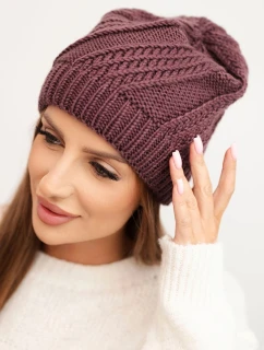 Dámská zimní čepice z vlny K441 švestková