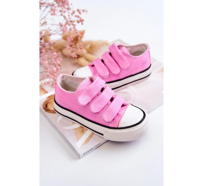 Dětské tenisky na suchý zip růžove Bernie